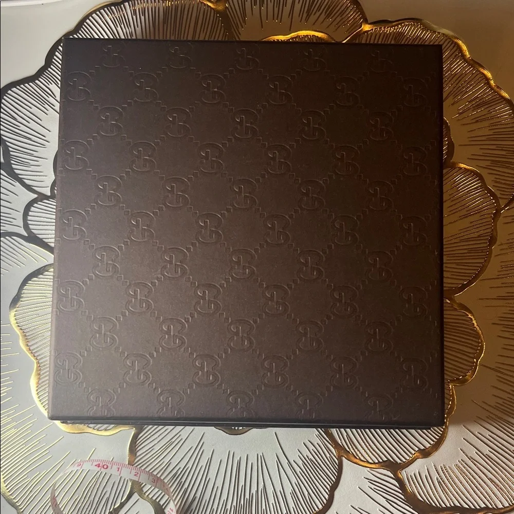 Gucci Dark Brown Belt Box with Gold Accents